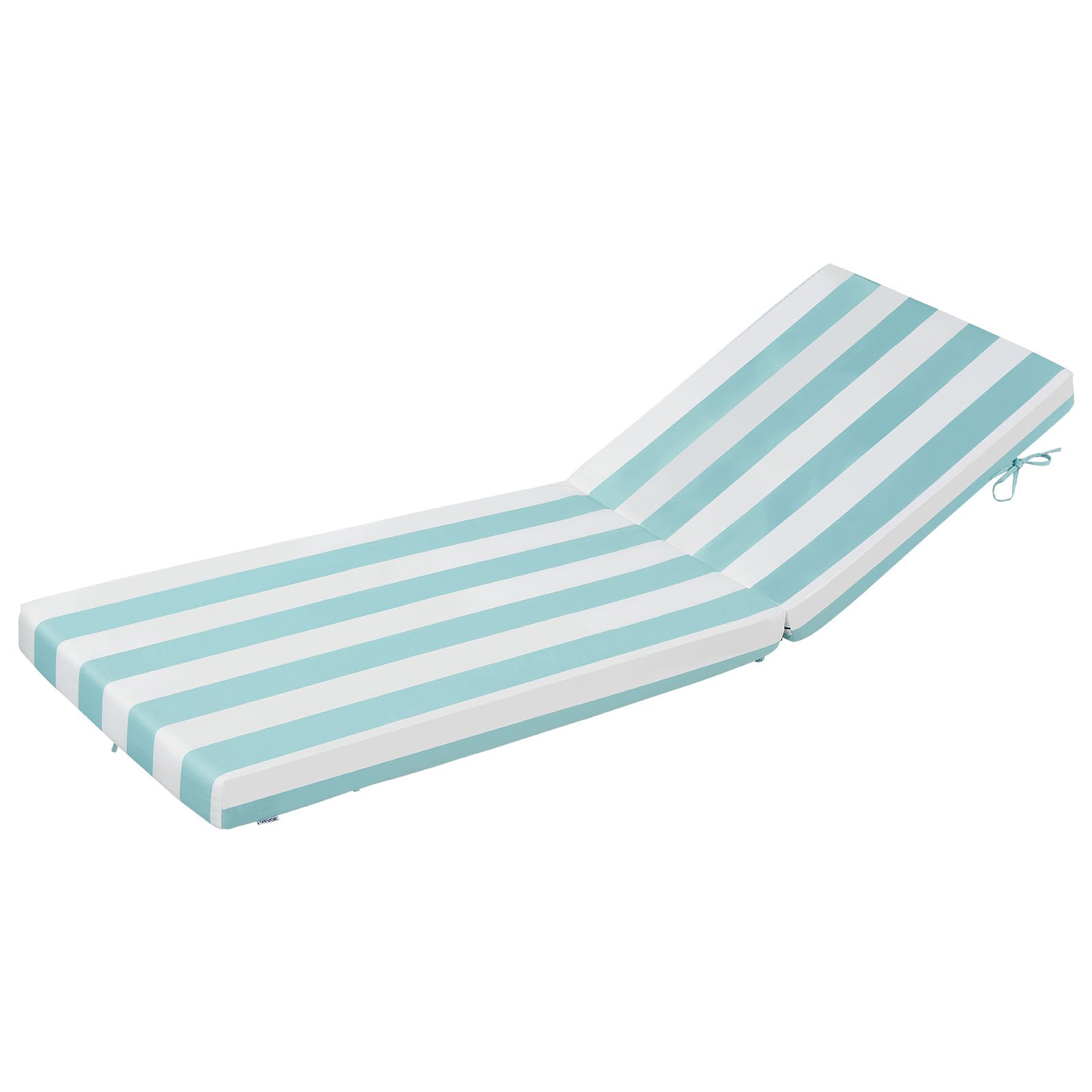 VEVOR Chaise Lounge Cushion, 80 x 26 x 4 in, Set of 2 Outdoor Lounge Chair Cushions, Waterproof & Fade-Resistant Sun Lounger Cushions with Ties, Patio Lounger Pads for Pool Deck, Green & White Stripes