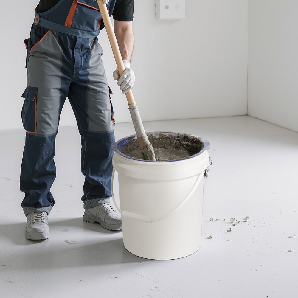 VEVOR 18,9 L siliconen emmervoering voor betonmengsels, herbruikbaar, voor het mengen van dunne mortel, verf, beton en epoxyhars, emmervoering, voedselveilig, blauw