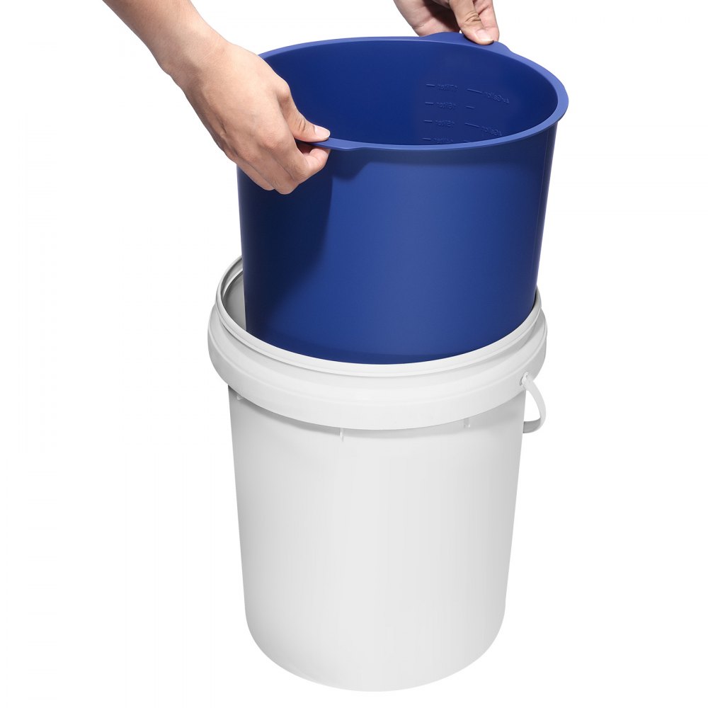 VEVOR 18,9 L siliconen emmervoering voor betonmengsels, herbruikbaar, voor het mengen van dunne mortel, verf, beton en epoxyhars, emmervoering, voedselveilig, blauw