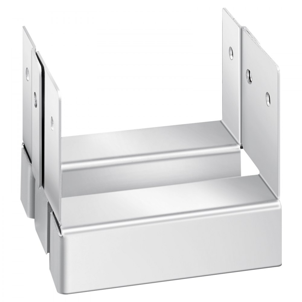 VEVOR paalankers, 10 stuks, binnenafmetingen 89,6 x 90,5 mm voor palen van 88,9 x 88,9 mm, betonnen paalankers, paalvoeten van koolstofstaal met 25,4 mm tussenruimte, voor betonnen pergola's en patio's