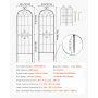 VEVOR Klimrek, 180x52,5 cm, 4-delige set, Metalen klimrek met gepoedercoat oppervlak en vergrendelingsmechanisme, klimsteun, tuinrek, plantensteun voor bloemen, groenten en rozen