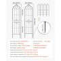VEVOR Garden Trellis, 220 x 52.5 cm Rose Trellis, 6 Packs Garden Flower Rose Trellises with Powder-Coated Finish & Convenient Locking Design, Plant Support Trellises for Flowers, Vegetables, Roses