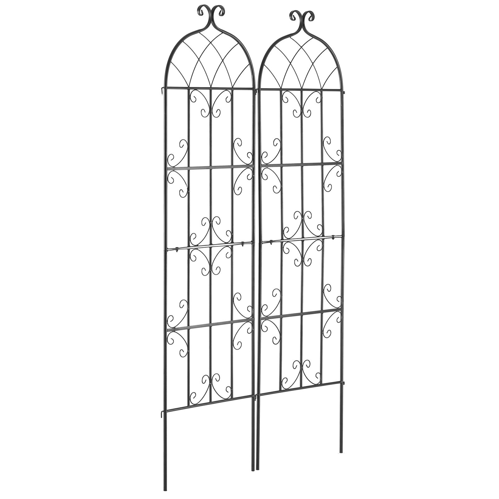 VEVOR Garden Trellis for Climbing Plants, 71 x 20 in, 2 Packs Rustproof Metal Garden Flower Trellis, Outdoor Climbing Rose Trellis Cucumbers Support, Decorative Clematis Trellis for Courtyards Lawns