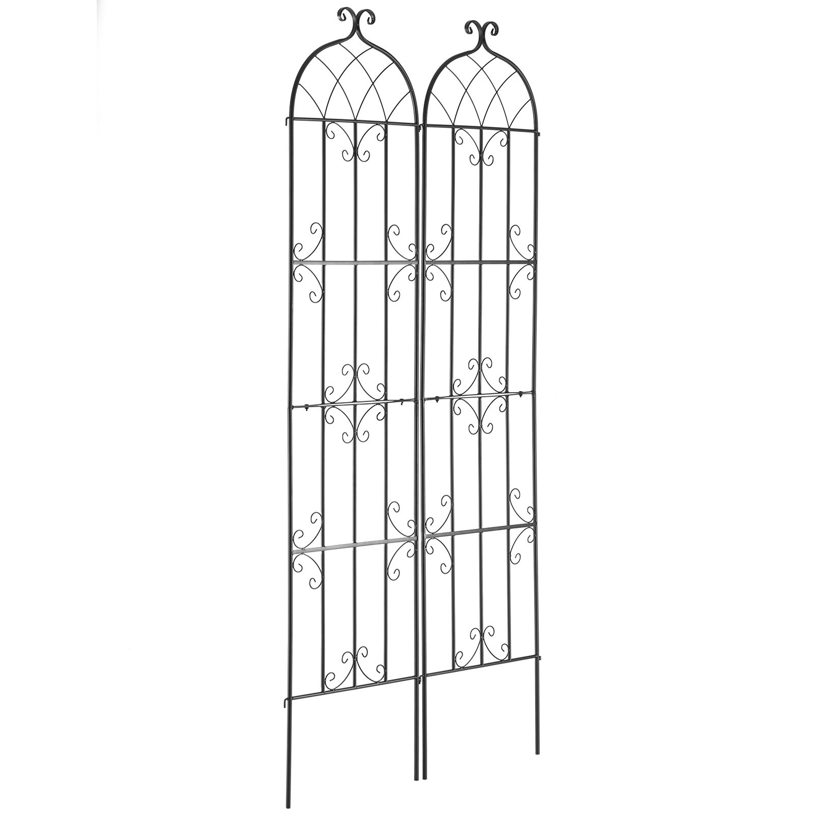 VEVOR Garden Trellis for Climbing Plants, 87 x 20 in, 2 Packs Rustproof Metal Garden Flower Trellis, Outdoor Climbing Rose Trellis Cucumbers Support, Decorative Clematis Trellis for Courtyards Lawns