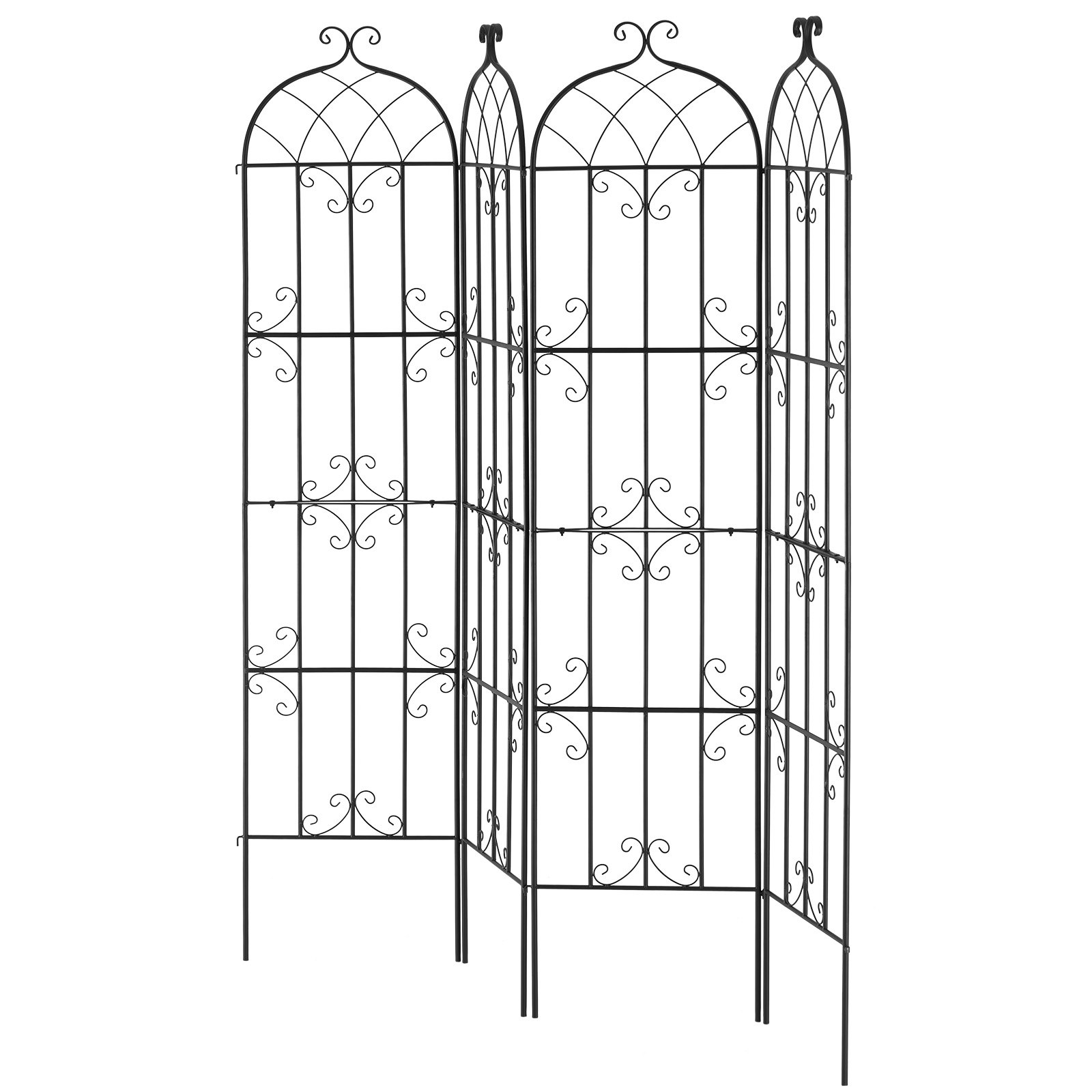 VEVOR Klimplantensteun, 51x220 cm, set van 4 roestvrije metalen trellis voor tuinbloemen, klimrozensteun, komkommersteun, decoratieve clematissteun voor binnenplaatsen en gazons