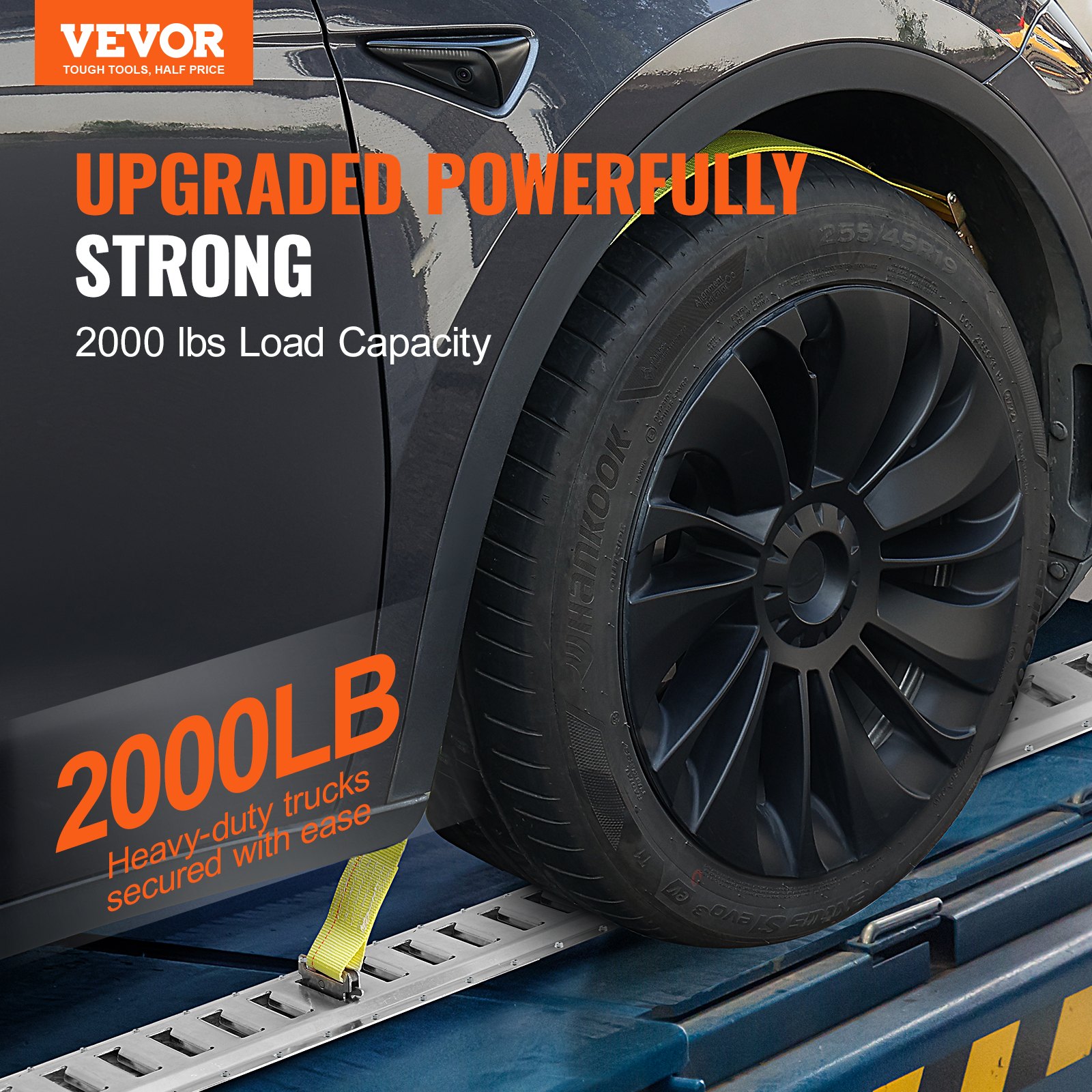 VEVOR E-Track Railset, 24-delige 1524 mm E-Trackset inclusief 8 stalen rails & 8 O-ringankers & 8 spanbanden met D-ring, bevestigingsaccessoires voor bakfietsen en -motoren, draagvermogen 907 kg