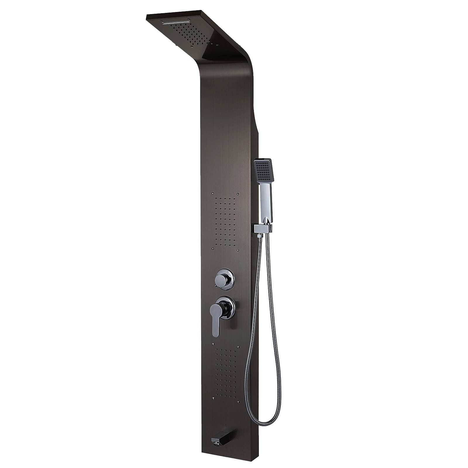 Roestvrijstalen Douchepaneel Toren Waterval Regen W / Massagesysteem Body Jet Tap