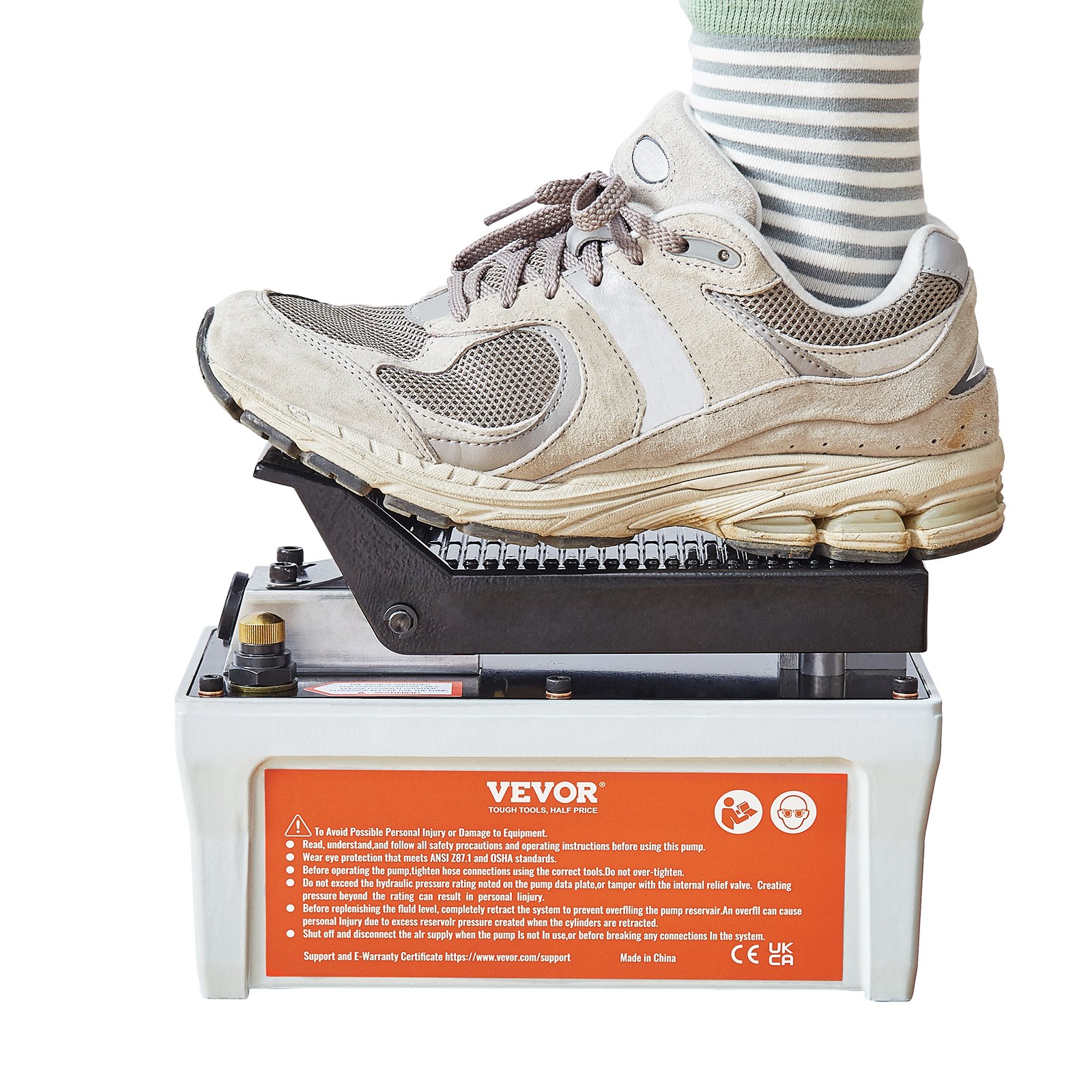VEVOR 700 bar Luchthydraulische pomp 1,6 l hydraulische pomp 0,8 l/min (onbelast) 0,16 l/min (belast) Hydraulische voetpomp met 2 m slang Luchtvoetpomp Autoreparatie Olieplatform Machineonderhoud