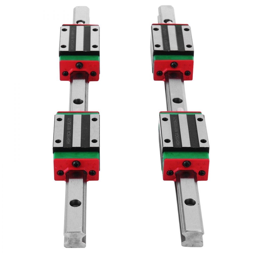 VEVOR Linear Rail 2Pcs 15-300mm Linear Guideway Rail + 4x Square Block CNC Set Bearing Smooth Motion High Rigidity Lathes