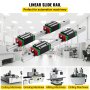 VEVOR Linear Rail 2Pcs 15-300mm Linear Guideway Rail + 4x Square Block CNC Set Bearing Smooth Motion High Rigidity Lathes