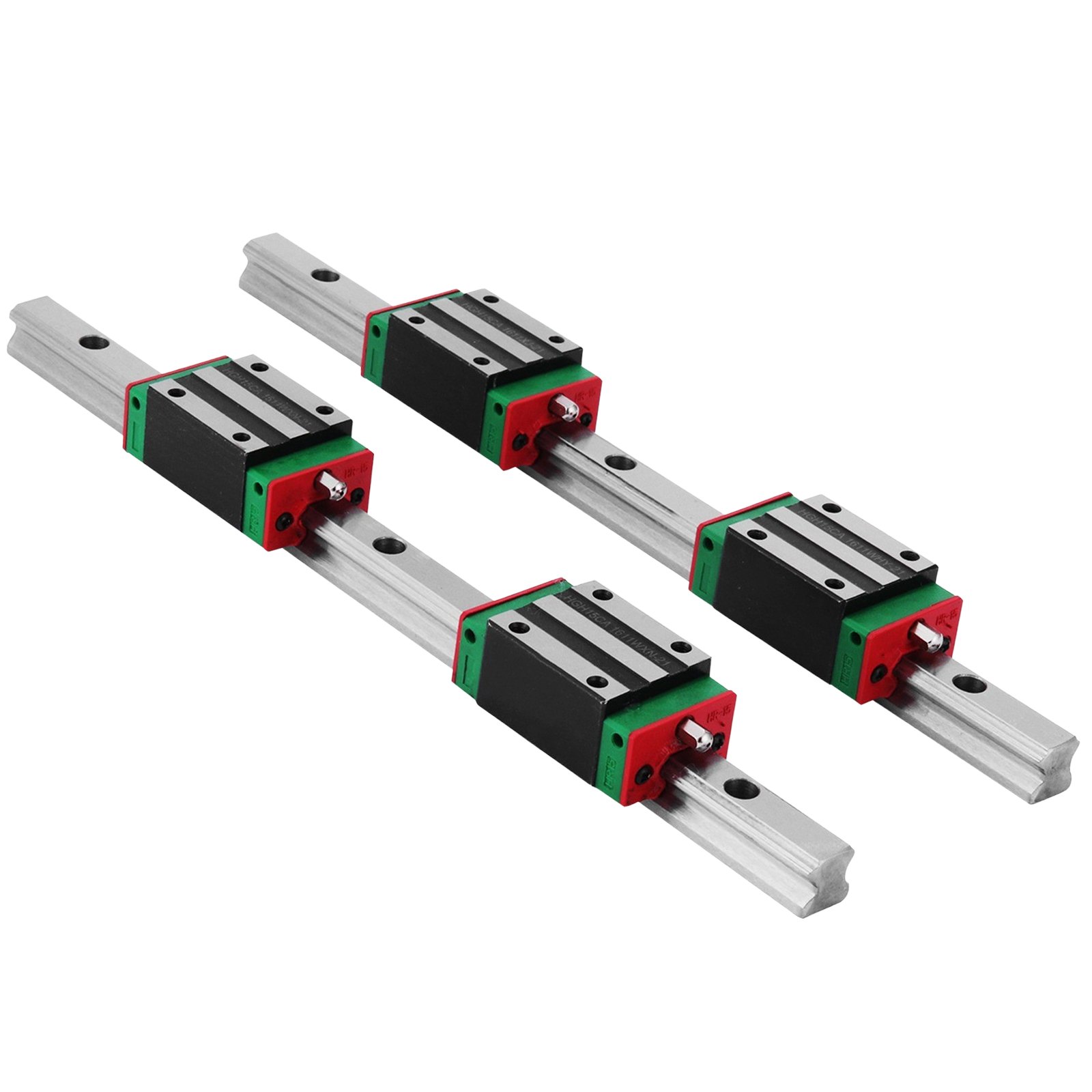 VEVOR Linear Rail 2Pcs 15-300mm Linear Guideway Rail + 4x Square Block CNC Set Bearing Smooth Motion High Rigidity Lathes