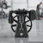 VEVOR luchtcompressorpompkop 5 pk 10 bar zuigerpompkop met 2 cilinders, compressorunit voor werkplaats en garage, gietijzeren vervangingskop, eentraps, 351 l/min luchtdebiet, met poelie