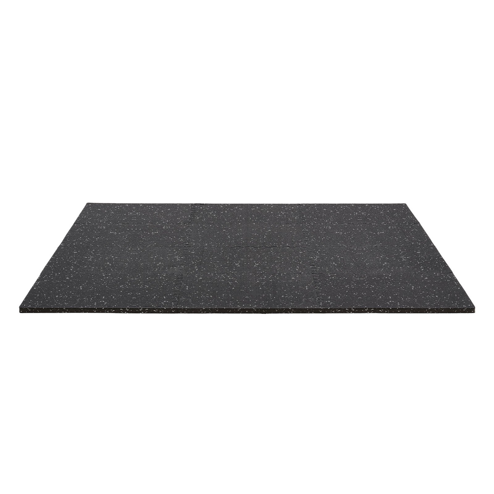 VEVOR 12 x Puzzelmat Vloerbeschermingsmat 61 x 61 x 2 cm, Hoogwaardige EVA-schuimmat, In elkaar grijpende fitnessmat, gymnastiekmat, sportmat, trainingsmat (Zwart) met grijze stippen