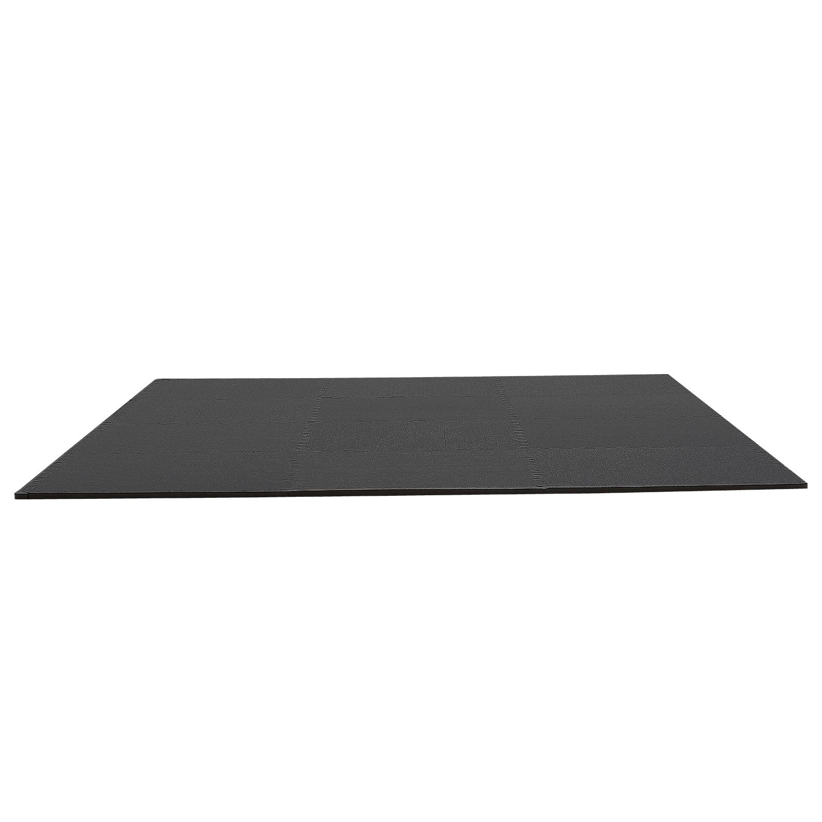 VEVOR 12 x Puzzelmat Vloerbeschermingsmat 610 x 610 x 14 mm, Hoogwaardige EVA-schuimmat, In elkaar grijpende fitnessmat, gymnastiekmat, sportmat, trainingsmat, zwart, thuisgym