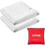 VEVOR fire blankets: two folded white blankets and a red carrying case.