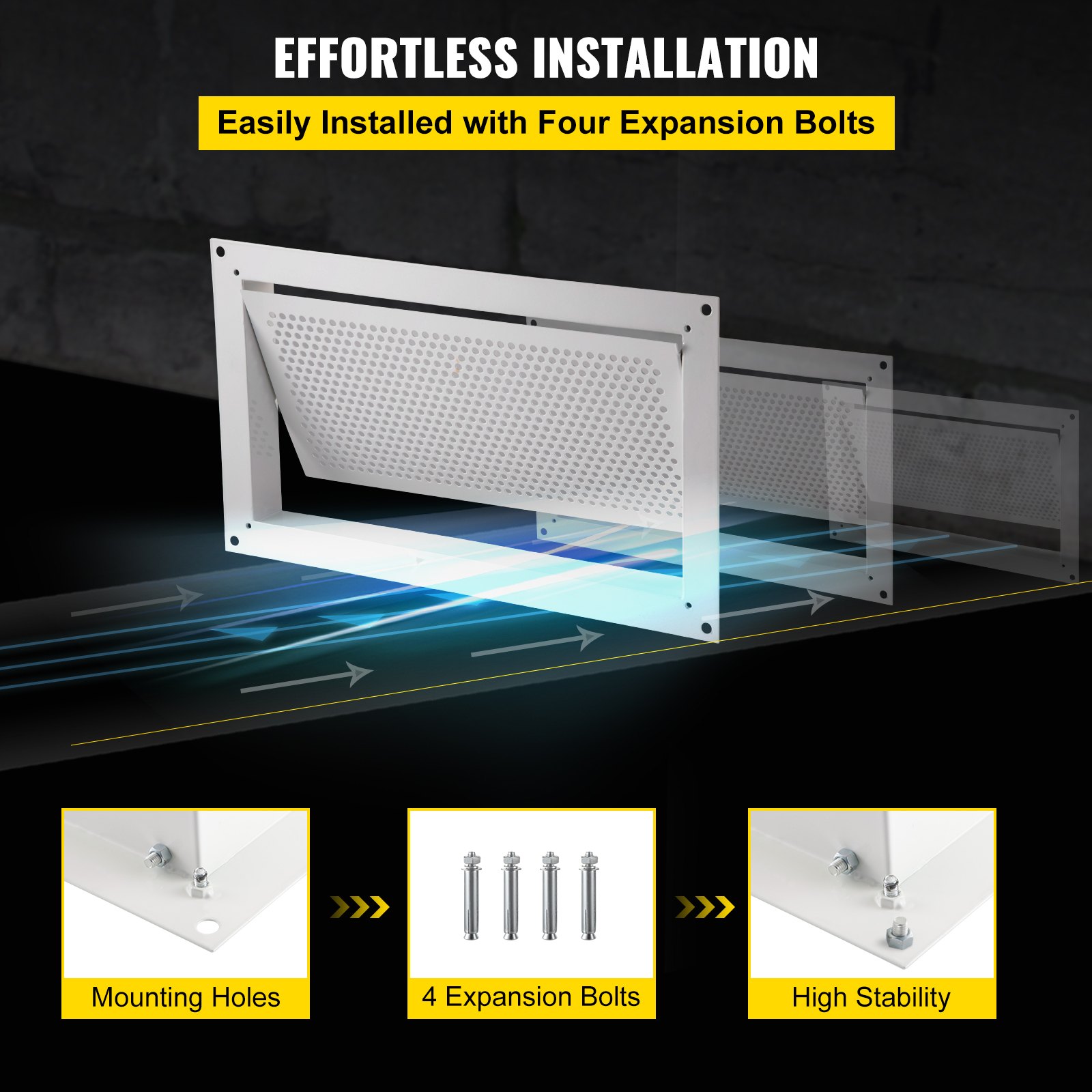 VEVOR Crawl Space Flood Vent Foundation Flood Vent 8"Height x 16"Width Wall Vent