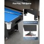 VEVOR Pool Table, 213cm Portable Billiards Tables, Adjustable Feet Stable Game Table, Entertainment Set Includes Ball, Cue, Rack, Chalk and Brush, Black with Bule Cloth, for Family Use Recreation Room