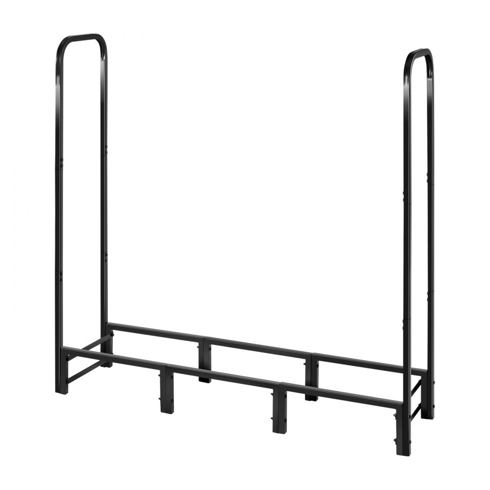 VEVOR Metalen haardhoutrek, 122x32x118 cm, haardhoutrek, haardhoutberging van vierkante buis, max. draagvermogen 181 kg, haardhoutrek, haardhoutopslag, stapelhulp voor veranda's, terrassen en tuinen