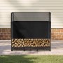VEVOR Firewood Rack with Waterproof Cover, 4 ft Outdoor Firewood Holder, 1/4 Cord Storage Metal Log Holder, 400lb Max Weight Capacity, Top Covered, Powder-Coated Wood Storage Rack for Fireplace Deck
