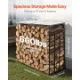 VEVOR Metalen haardhoutrek, 143x70x143 cm, haardhoutrek, houtopslag, max. belasting 300 kg, haardhoutrek, haardhoutopslag, stapelhulp voor veranda's, patio's en tuinen