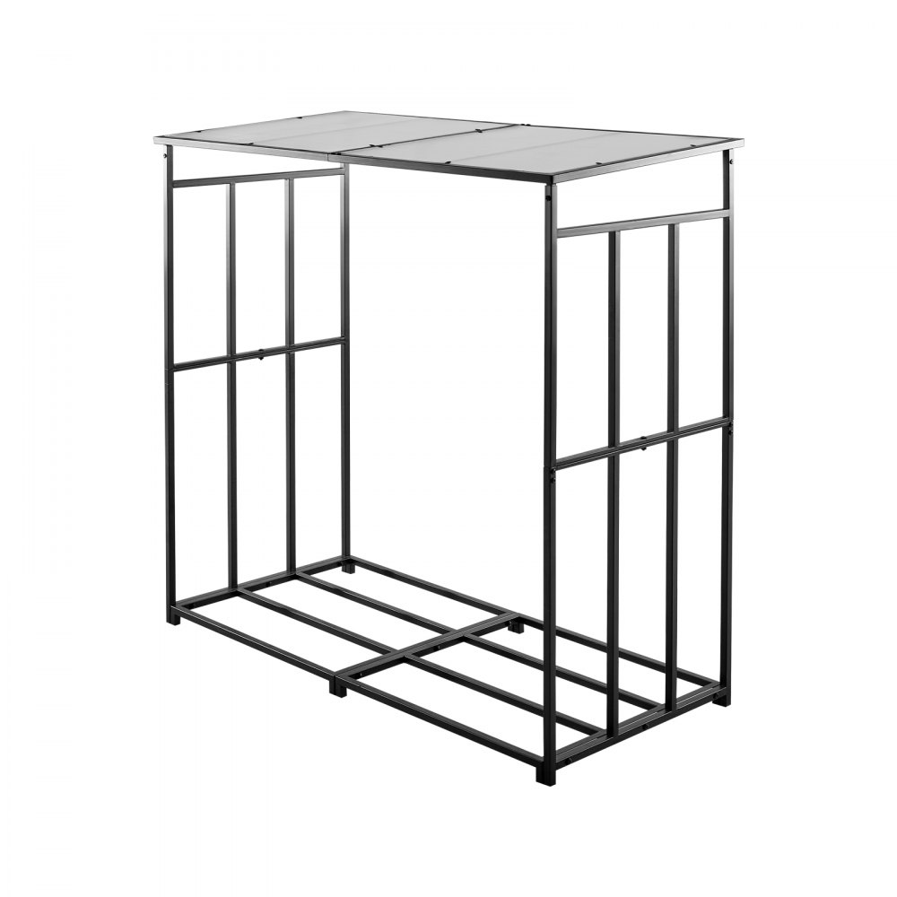 VEVOR Metalen haardhoutrek, 1850x700x1800 mm, haardhoutrek, houtopslag, max. belasting 300 kg, haardhoutrek, haardhoutopslag, stapelhulp voor open haard, terras, achtertuin