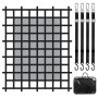 VEVOR Cargo Net, 183 x 145 cm, vrachtwagenlaadnet, 4 verstelbare banden met karabijnhaken en S-haken, slijtvast en weerbestendig transportnet, bagagenet geschikt voor pick-uptrucks, vrachtwagens, jeeps, SUV's en boten