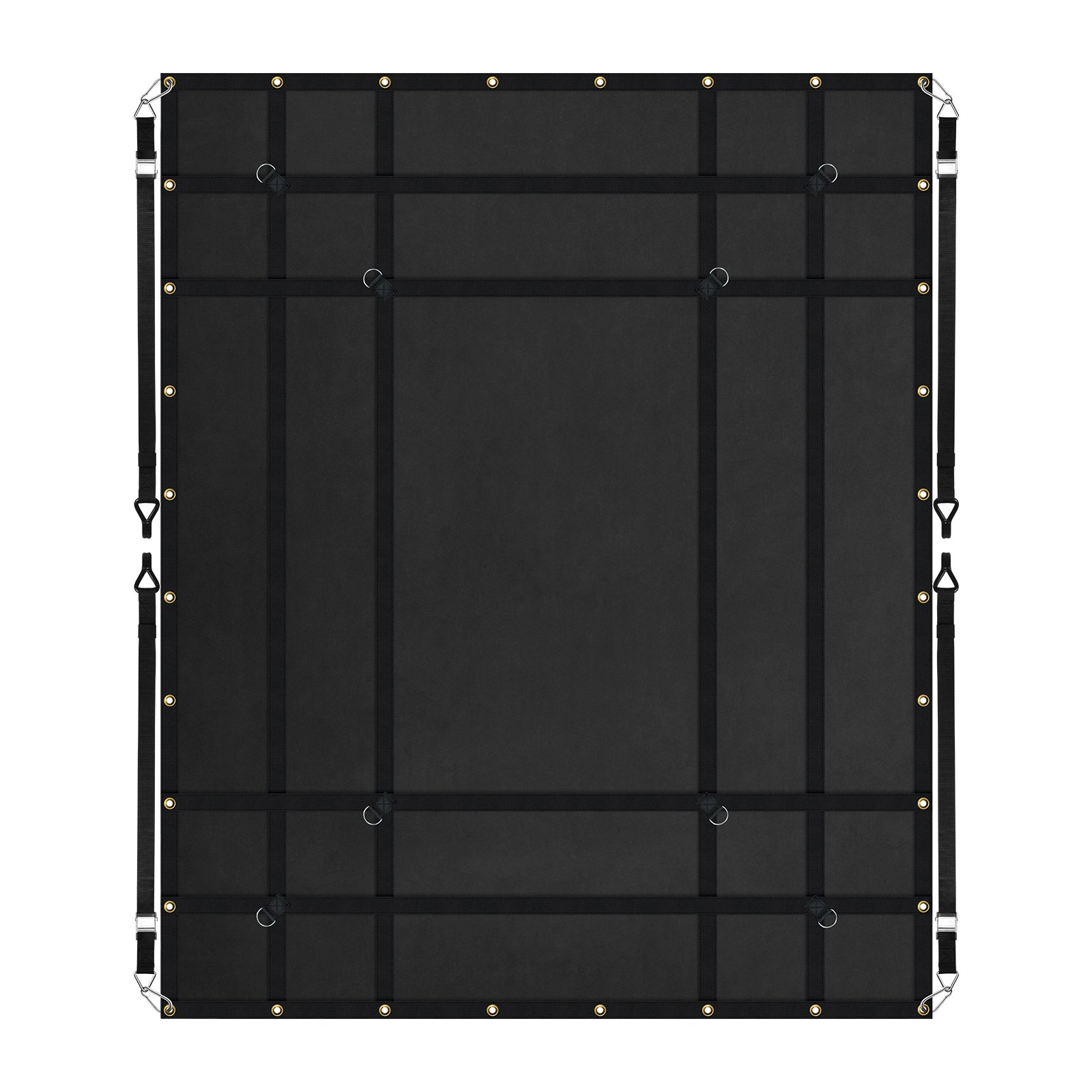 VEVOR Cargo Net, 183 x 145 cm vrachtwagenlaadnet met 4 verstelbare banden met karabijnhaken en rubberen haken, duurzaam, geschikt voor pick-uptrucks, jeeps, vrachtwagens, SUV's en boten (zwart)