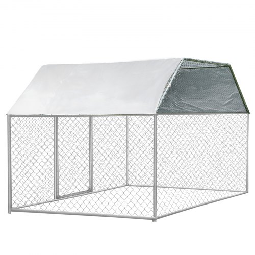 VEVOR Kippenhok Buiten 2.9 x 1.98 x 1.82 m Kippenhok Gegalvaniseerd Staal met Hoes, Buisdiameter 32 mm Kippenkooi Maasdiameter 25 mm Kippenren voor Kippen, Eenden, Duiven, Konijnen, Cavia's, Honden
