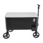 VEVOR 80 Quart Rolling Ice Chest Cart, with 2-Stage Telescopic Pull Handle and 2 Swivel Casters, Portable Table Beach Patio Party Bar Cold Drink Beverage, Outdoor Park Cart on Wheels, Black