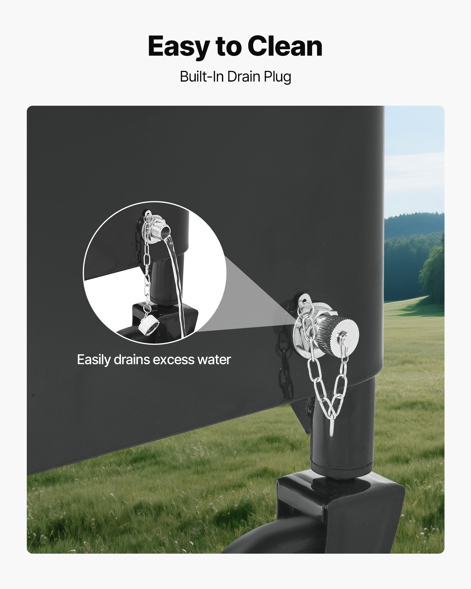 VEVOR 80 Quart Rolling Ice Chest Cart, with 2-Stage Telescopic Pull Handle and 2 Swivel Casters, Portable Table Beach Patio Party Bar Cold Drink Beverage, Outdoor Park Cart on Wheels, Black