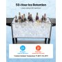 VEVOR 80QT Rolling Ice Chest, Holds up to 50 Bottles / 110 Cans, Portable Patio Party Bar Drink Cooler Cart with Bottom Shelf & Foldable Side Shelves, Beverage Pool with Swivel Wheels & Bottle Opener