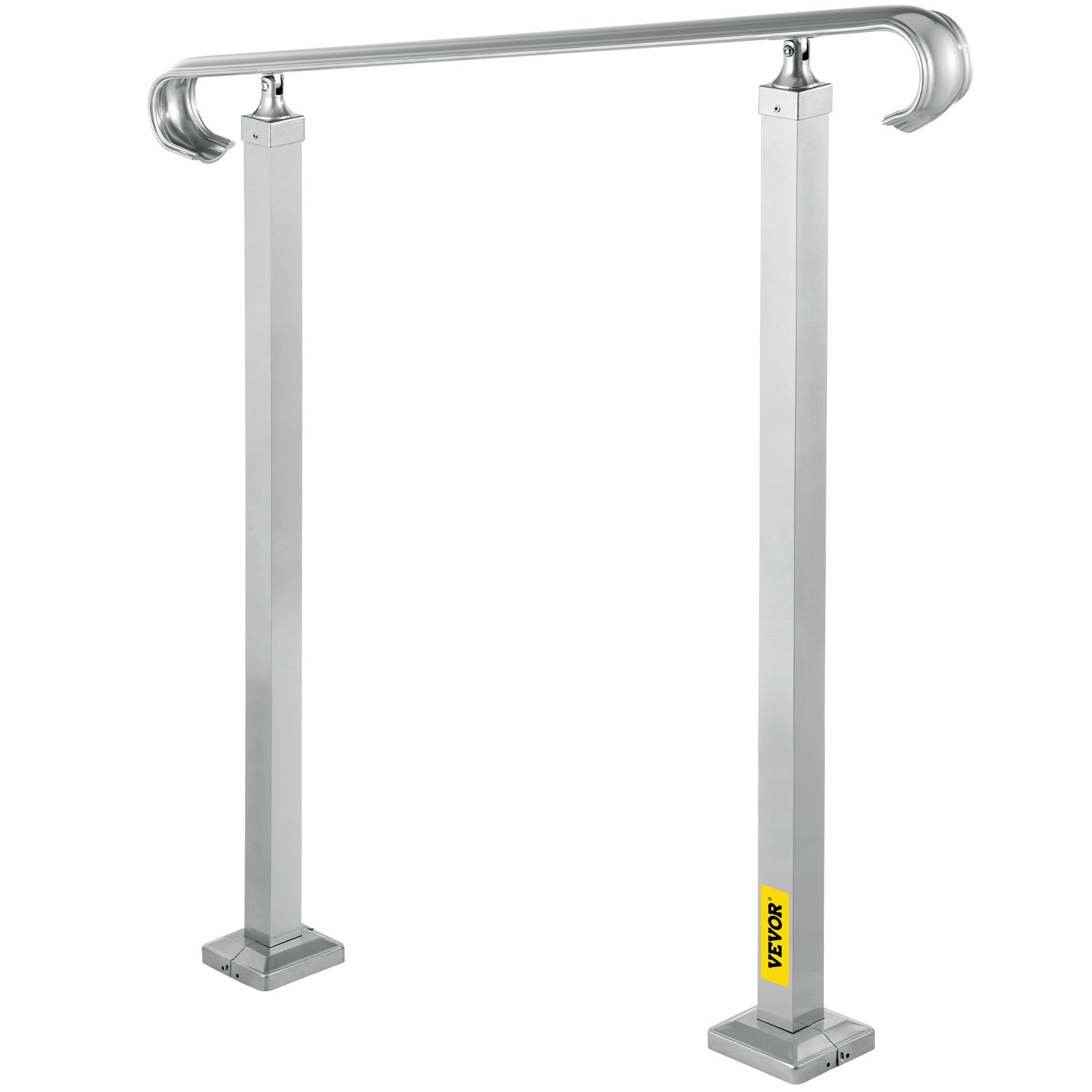 VEVOR Balustrade Trap Buitentrapleuning Legering Handleuning Geschikt voor 2 of 3 Stappen Flexibele Overgangsleuning Zilver Buitentrapleuning