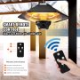 VEVOR Hanging Patio Heater, 2000W Remote Control Outdoor/Indoor Electric Space Infrared Heater, IP34 Protection Ceiling Heater w/ Pull Cord & Adjustable Chain, for Porch,Patio,Dining Room,Studio