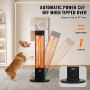 VEVOR Infrared Heater 2000W Electric Space Heater Remote Control 3 Speeds Timer