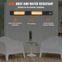 VEVOR 3000W Buitenverwarmer met afstandsbediening, IP65-bescherming, Carbon-infraroodverwarmer met 9 snelheden en timer, voor veranda, terras, eetkamer, studio, achtertuin, wandmontage