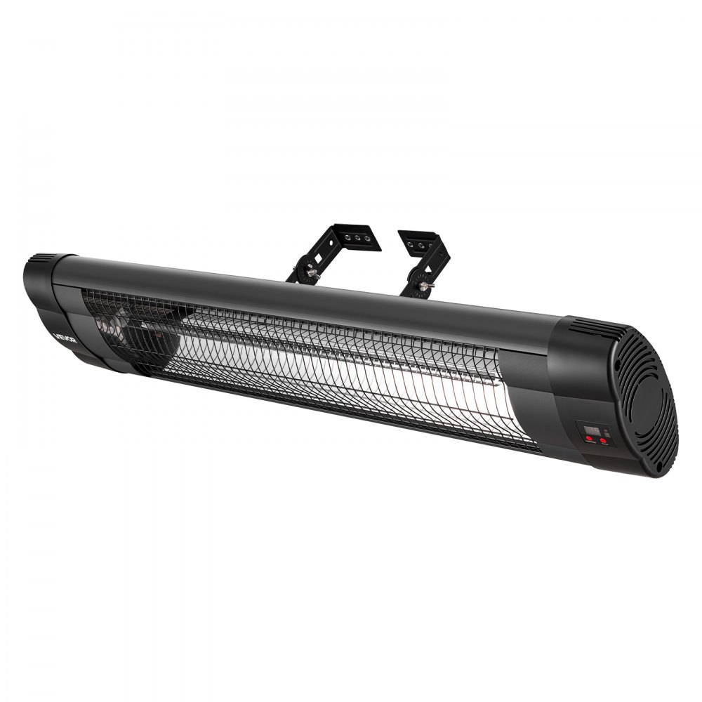 VEVOR Infraroodkachel 2500W Elektrische Infraroodkachel Wandmodel, Infraroodkachel voor Tuin, Terras, Balkon, Bedieningspaneel & Afstandsbediening, 3 Warmtestanden, 24-uurs Timer, Hittebestendig PP-materiaal