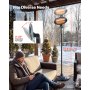 VEVOR Infraroodkachel 2000W 2-in-1 infraroodkachel met trekschakelaar, infraroodkachel voor tuin, terras en balkon, 3 warmtestanden, koudgewalst staal, met kwartsverwarmingselementen, wand- en vrijstaand model