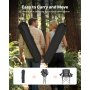 VEVOR Oversized Camping Chairs, 450 lbs Heavy Duty Support, Portable Folding Camp Chairs with Padded Backrest & Armrests, Cup Holder & Side Pocket, Cooler Bag, Carry Bags for Outdoor, Fishing, 2 Pack