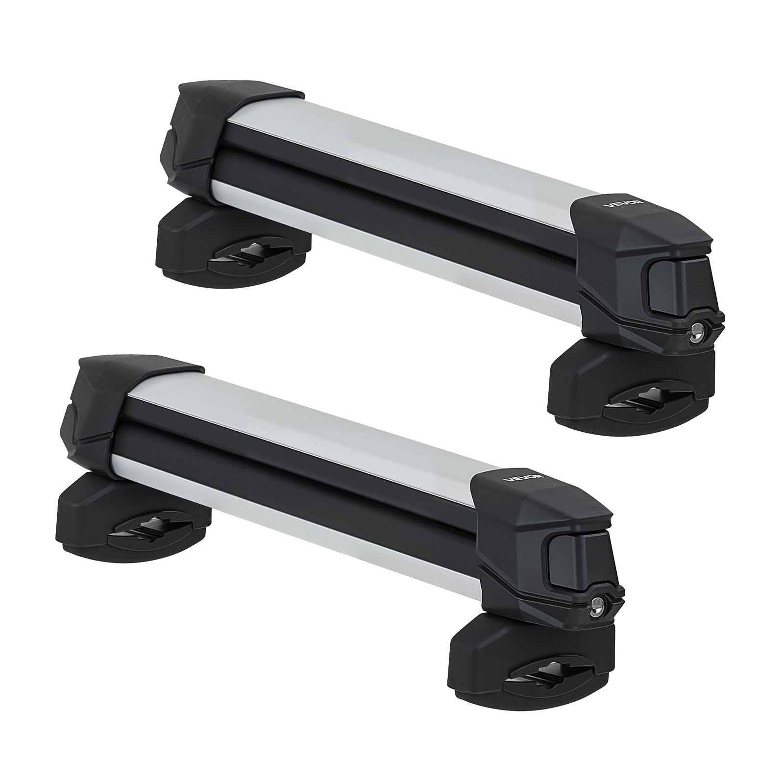 VEVOR Skiboard Snowboard Dakdrager voor maximaal 4 paar ski's / 2 snowboards, 2 x afsluitbare skidakdragers met rubberen bekleding, skidrager voor de meeste dwarsdragers (465 mm laadbreedte)