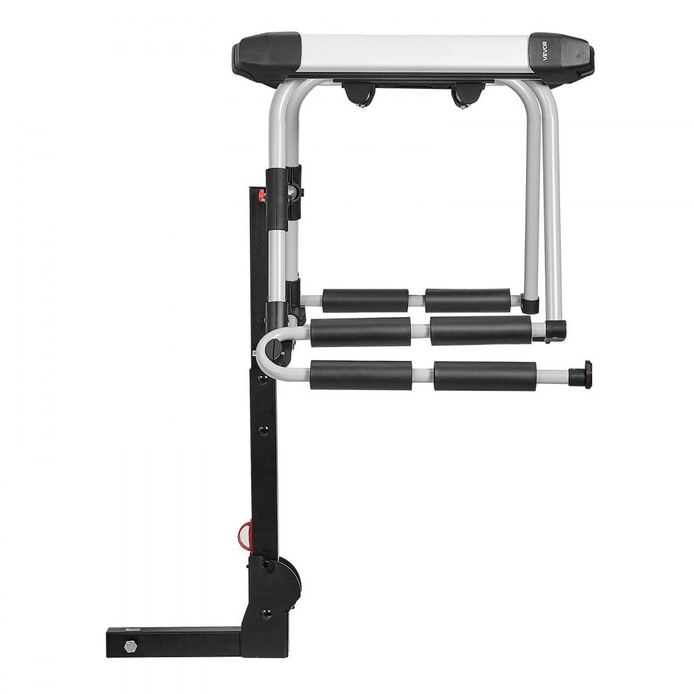 VEVOR Hitch Mounted Ski & Snowboard Rack, Fits 2-Inch Receiver, Carries up to 6 Pairs of Skis or 4 Snowboards, Hitch-Mounted Rack for Car with Key Lock, Security Strap, Tilt Access, Rubber Padding