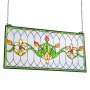 VEVOR Glas-in-lood Raampaneel (810 x 433 mm) Hangend glas-in-lood met ketting, Tiffany-stijl glas-in-lood om op te hangen, traditionele rechthoekige vintage ambachtelijke raamdecoratie voor keuken en kerk