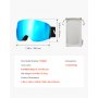 VEVOR Frameless Skibril, Sferische Lens met Blauwe Revo Coating, OTG Anti-Fog Motorbril, Beschermende Bril, Motorcrossbril Geschikt voor Skiën, Skaten, Snowboarden