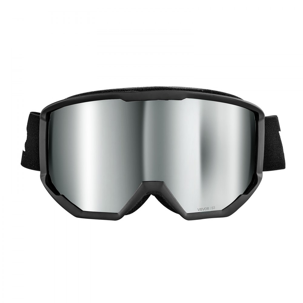 VEVOR Skibril, Cilindrische lens met Silver Mirror Revo-coating, OTG anti-condens motorbril, motorcrossbril, crossbril geschikt voor skiën, schaatsen, snowboarden, fietsen