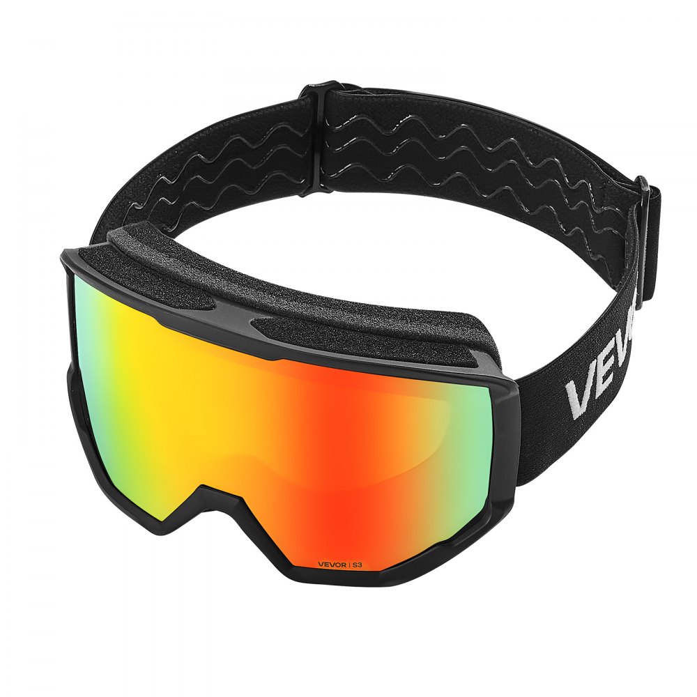 VEVOR skibril, cilindrische lens met oranje Revo-coating, OTG anti-condens motorcrossbril, TPU-frame en ventilatiestructuur, motorbril voor skiën, snowboarden en fietsen
