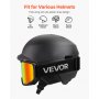 VEVOR skibril, cilindrische lens met oranje Revo-coating, OTG anti-condens motorcrossbril, TPU-frame en ventilatiestructuur, motorbril voor skiën, snowboarden en fietsen