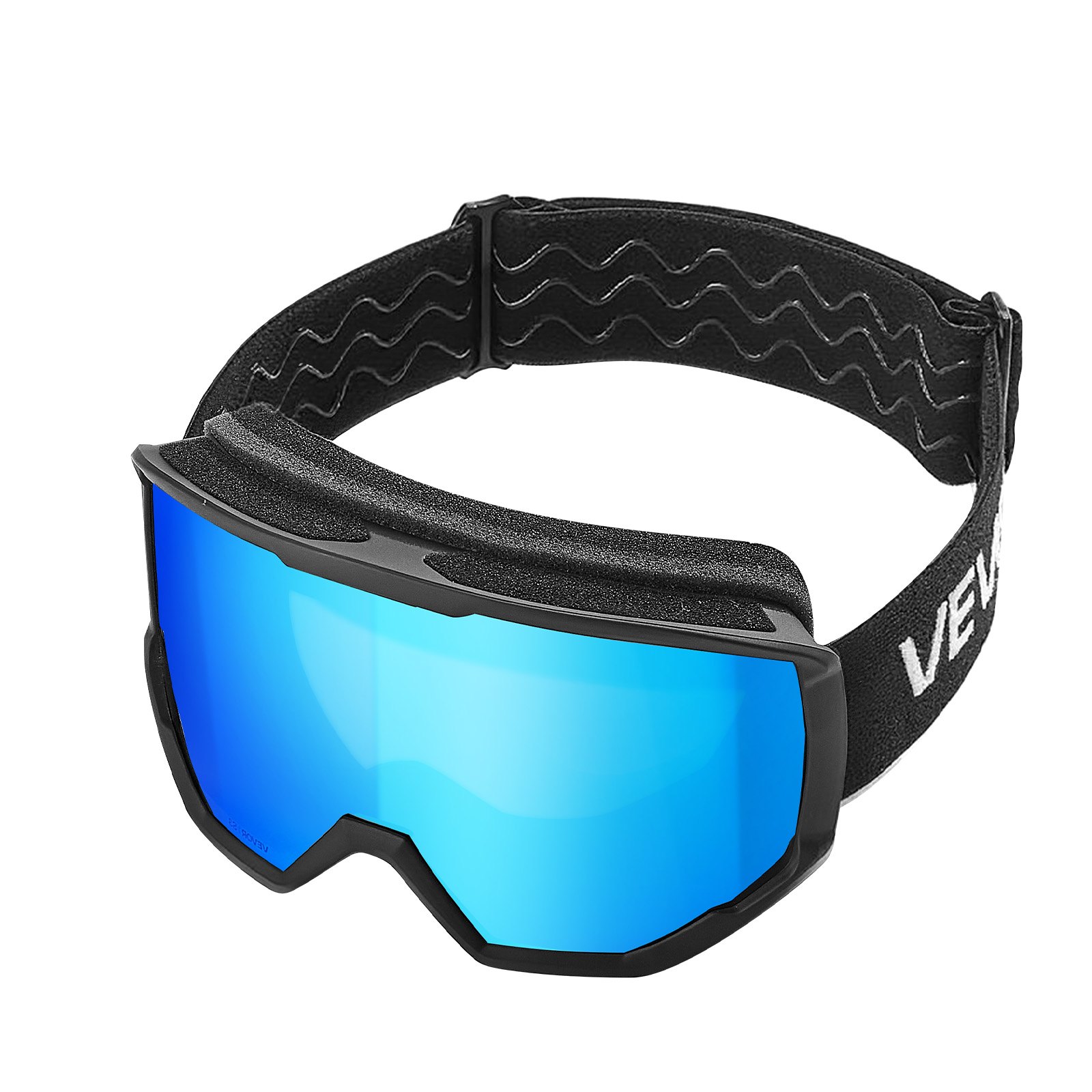 VEVOR skibril, cilindrische lens met ijsblauwe Revo-coating, OTG anti-condens motorcrossbril, TPU-frame en ventilatiestructuur, motorbril voor skiën, snowboarden en fietsen