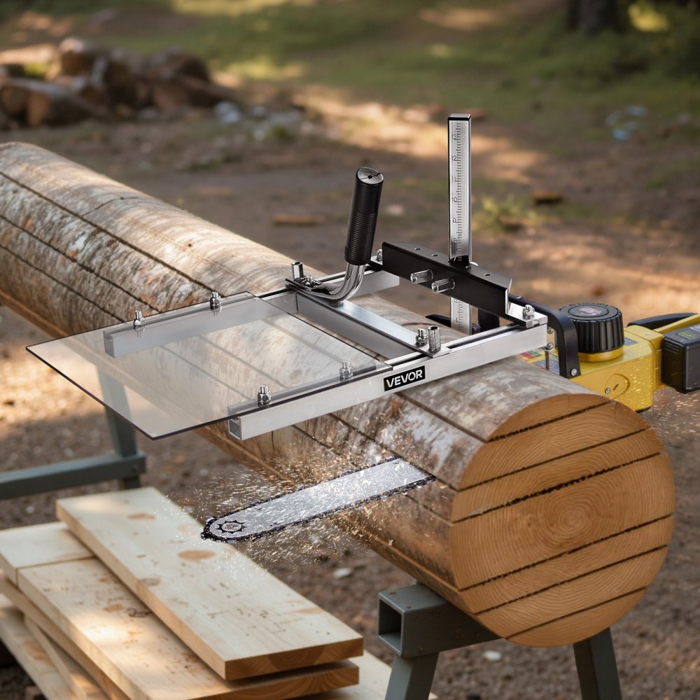 VEVOR mobiele kettingzaagzagerij, kettingzaagmolen voor het frezen van planken van 41-51 cm, kettingzaag met dwarsgeleider voor hout met beschermkap, zaagdikte van 0,2-11,81 inch