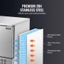 VEVOR Commercial Blast Freezer, 114 L / 4 Cu.ft Blast Chiller with 5 Trays, Blast Chiller Freezer Chest with 4 Freezing Modes, Stainless Steel Food Blast Freezer with Casters for Restaurant, Seafood