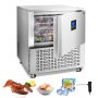 VEVOR Commercial Blast Freezer, 114 L / 4 Cu.ft Blast Chiller with 5 Trays, Blast Chiller Freezer Chest with 4 Freezing Modes, Stainless Steel Food Blast Freezer with Casters for Restaurant, Seafood