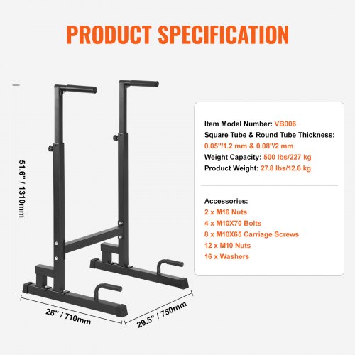 Marbo Sport Dip Station MH-D212 Verstelbare dipstandaard dipstation Marbo Sport Dip Station MH-D212 Verstelbare dipstandaard dipstation